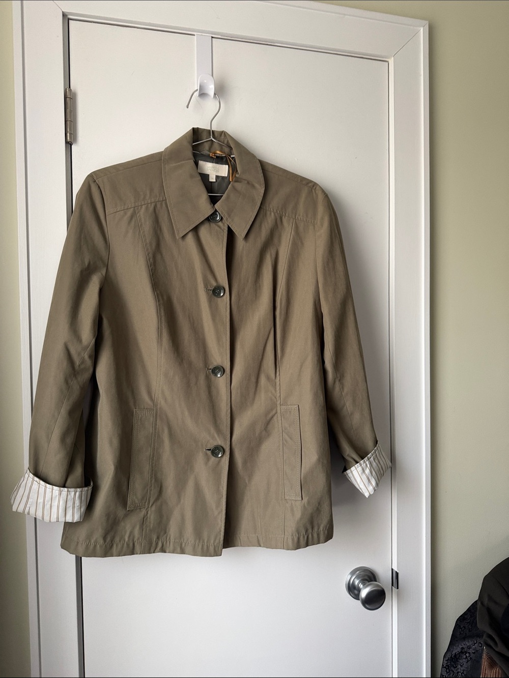 Marks & Spencer Women's Khaki olive green Button-Front overcoat size UK 14